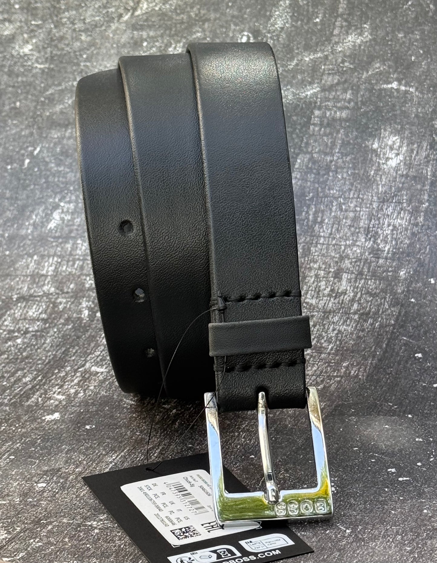 ITALIAN LEATHER BELT WITH SILVER TONED BUCKLE