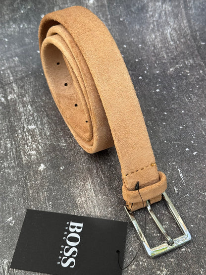 SUEDE BELT WITH SILVER TONE BUCKLE