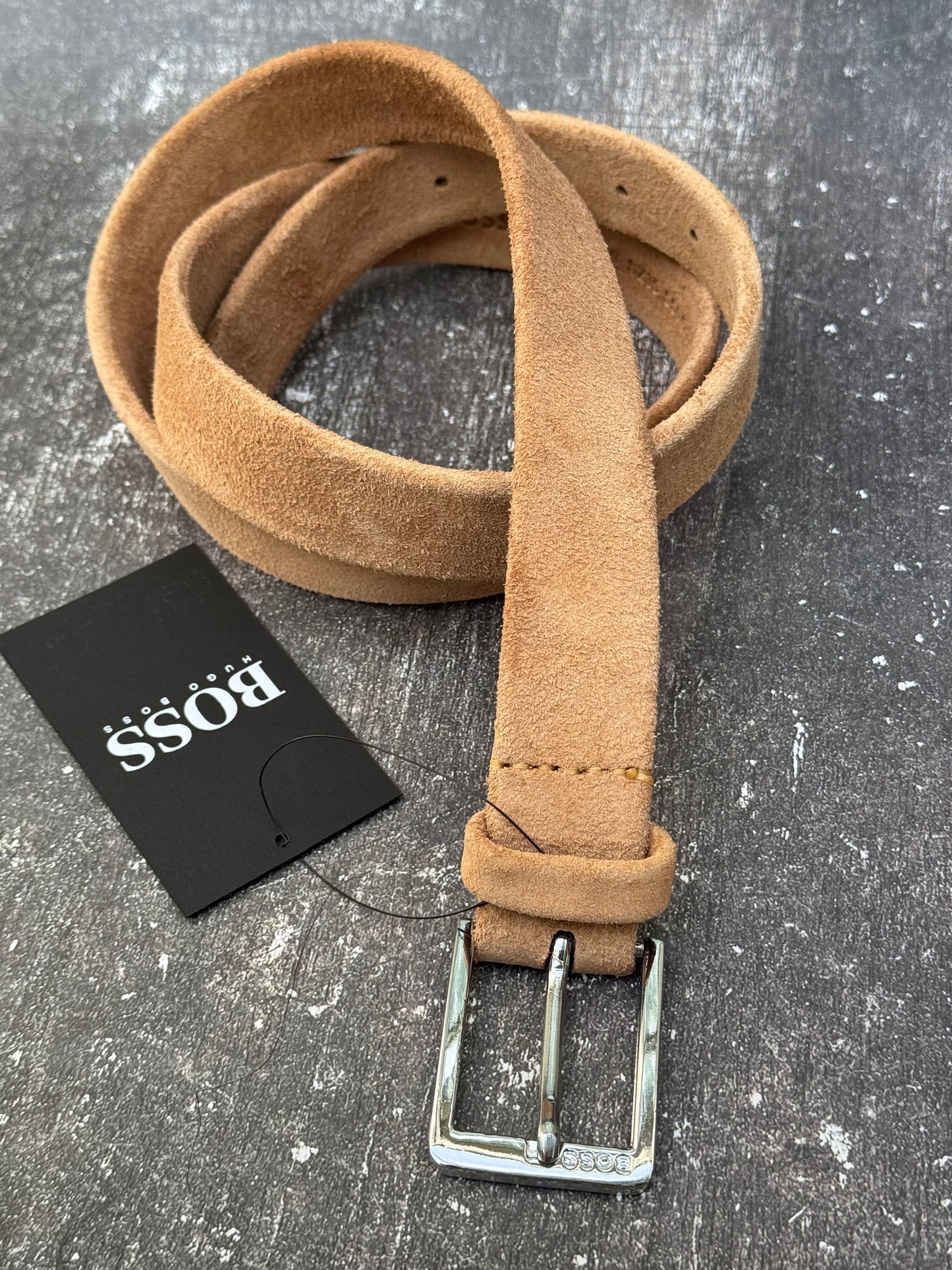 SUEDE BELT WITH SILVER TONE BUCKLE