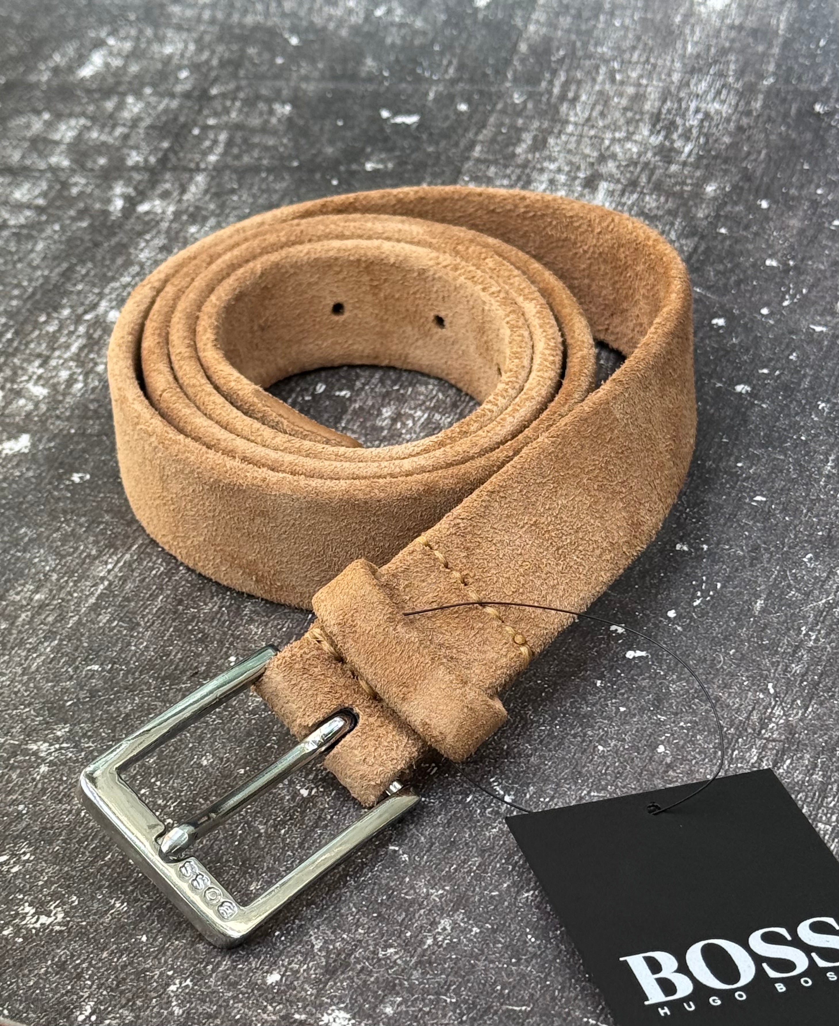 SUEDE BELT WITH SILVER TONE BUCKLE