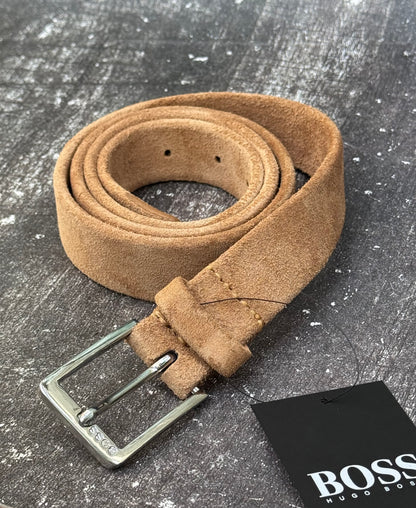 SUEDE BELT WITH SILVER TONE BUCKLE