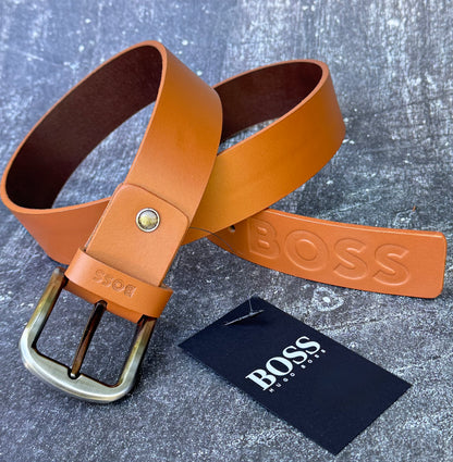ITALIAN LEATHER BELT WITH SILVER TONED BUCKLE