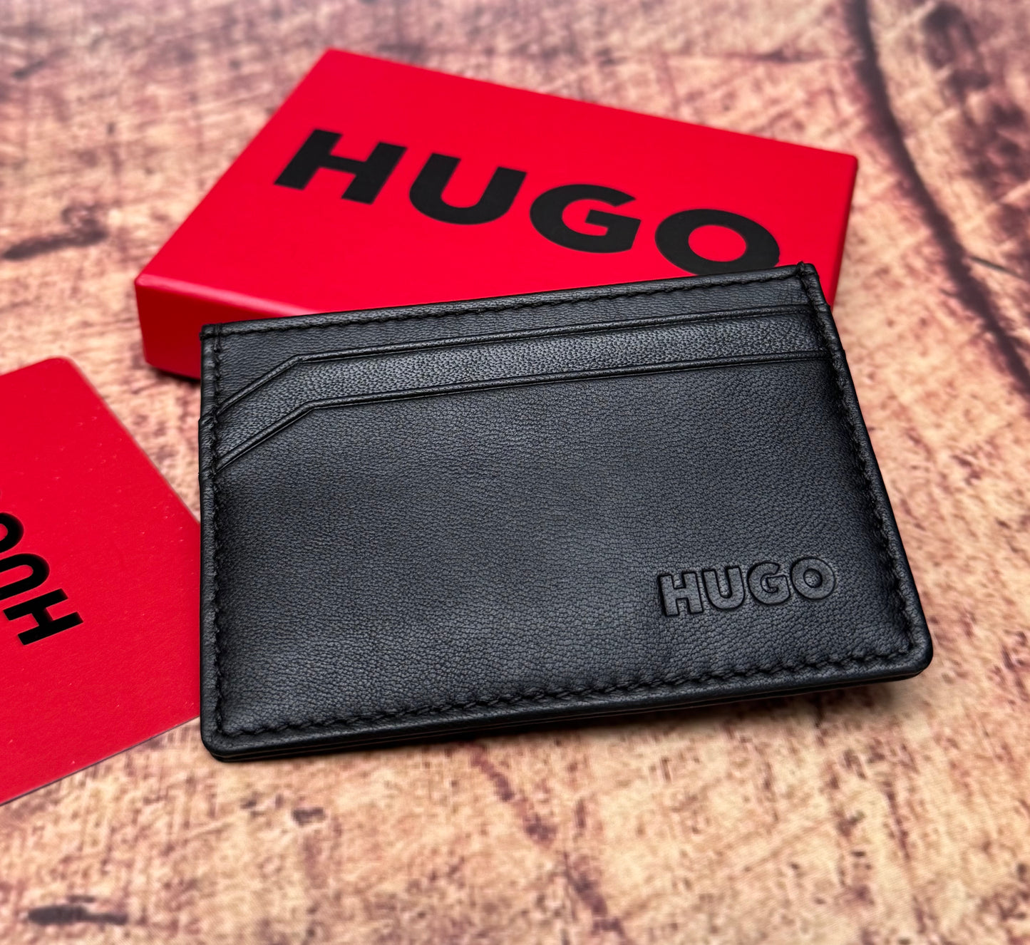 LEATHER CARD HOLDER WITH LOGO LETTERING