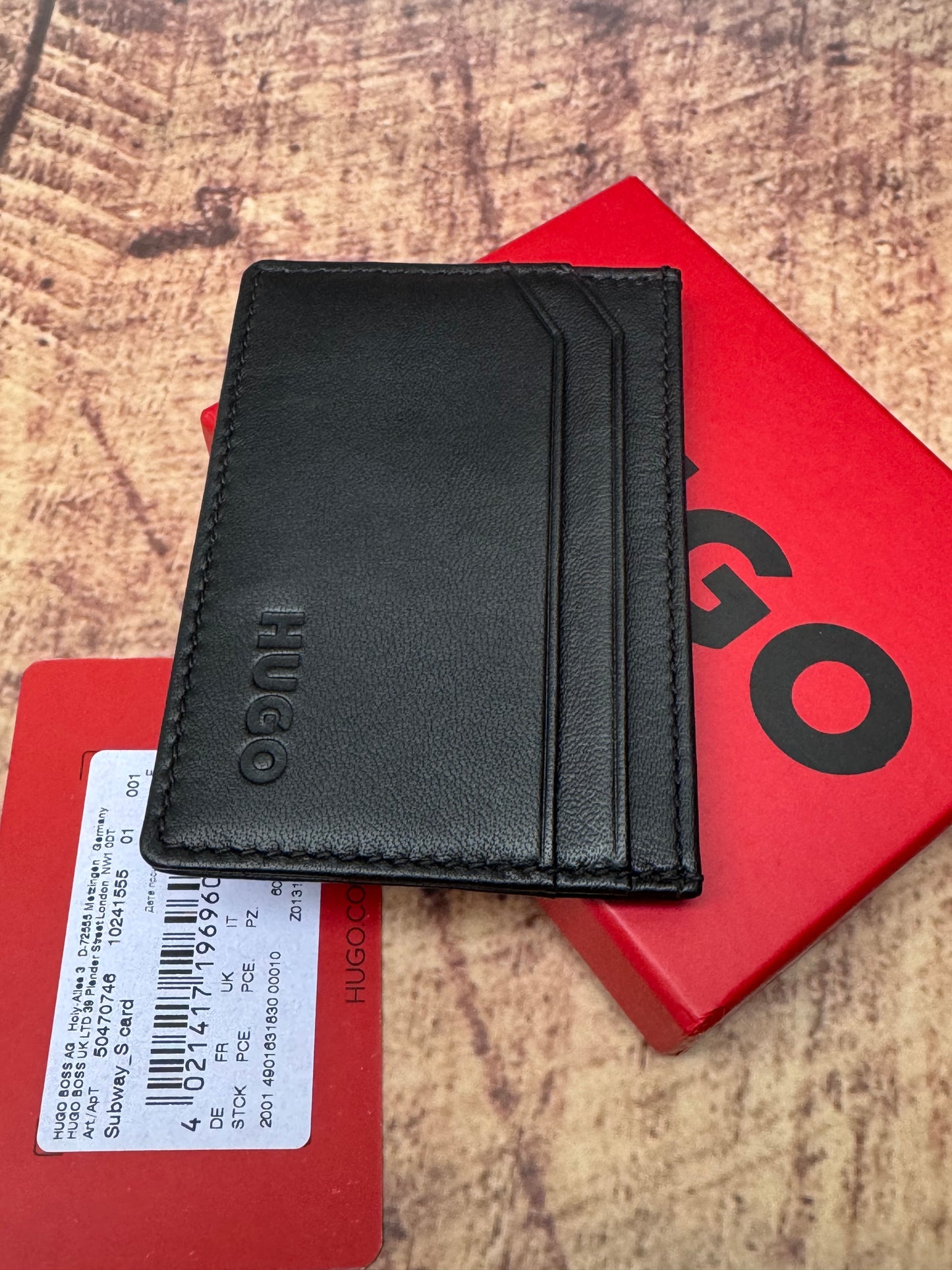 LEATHER CARD HOLDER WITH LOGO LETTERING