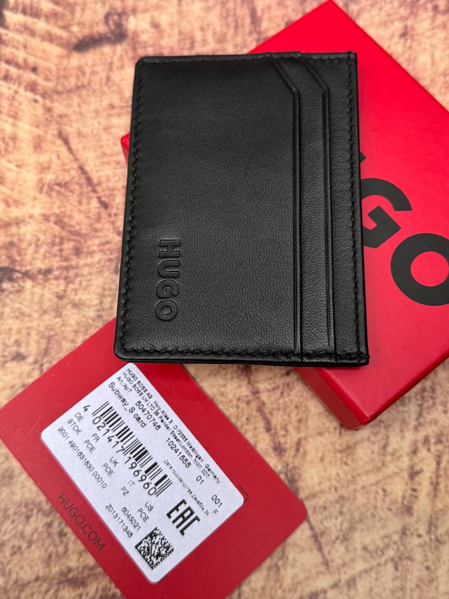 LEATHER CARD HOLDER WITH LOGO LETTERING