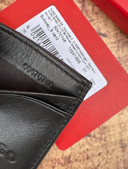 LEATHER CARD HOLDER WITH LOGO LETTERING