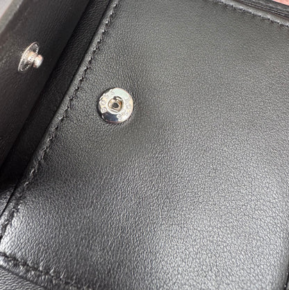 EMBOSSED-LOGO WALLET IN GRAINED LEATHER WITH COIN POCKET